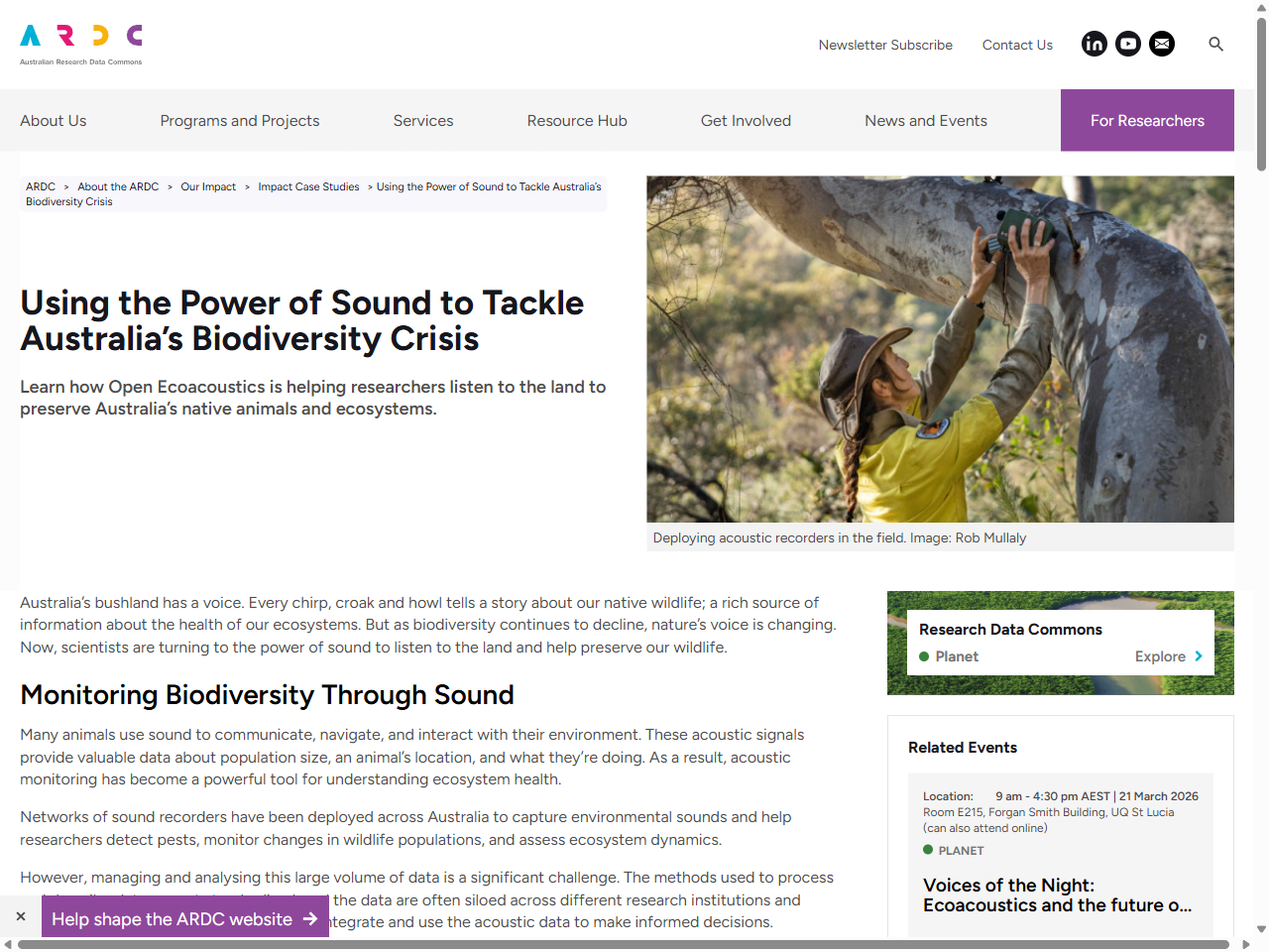 Preview of Using the Power of Sound to Tackle Australia's Biodiversity Crisis | ARDC