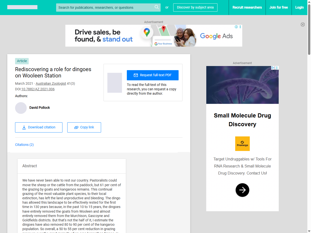 Preview of Rediscovering a role for dingoes on Wooleen Station - ResearchGate, accessed July 19, 2025