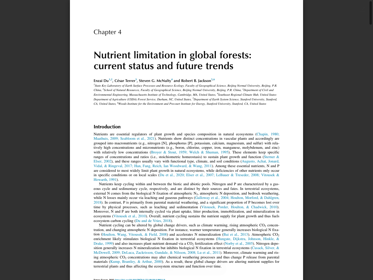 Preview of Chapter 4. Nutrient limitation in global forests: current status and future trends - USDA, accessed August 10, 2025,