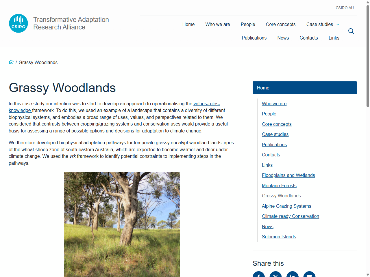 Preview of Grassy Woodlands – Transformative Adaptation Research Alliance, accessed August 10, 2025,