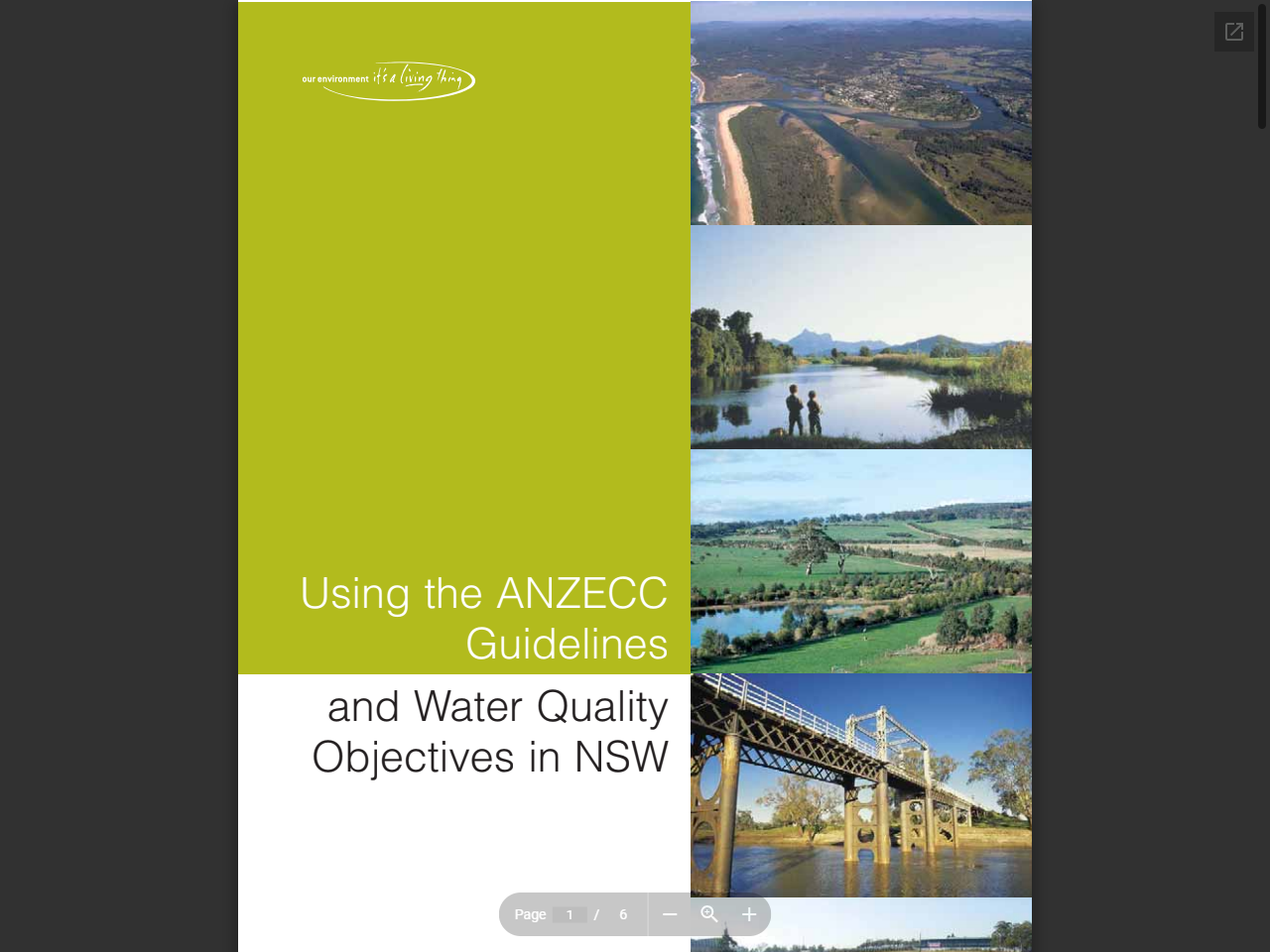Preview of Using the ANZECC Guidelines and Water Quality Objectives in NSW, accessed August 11, 2025,