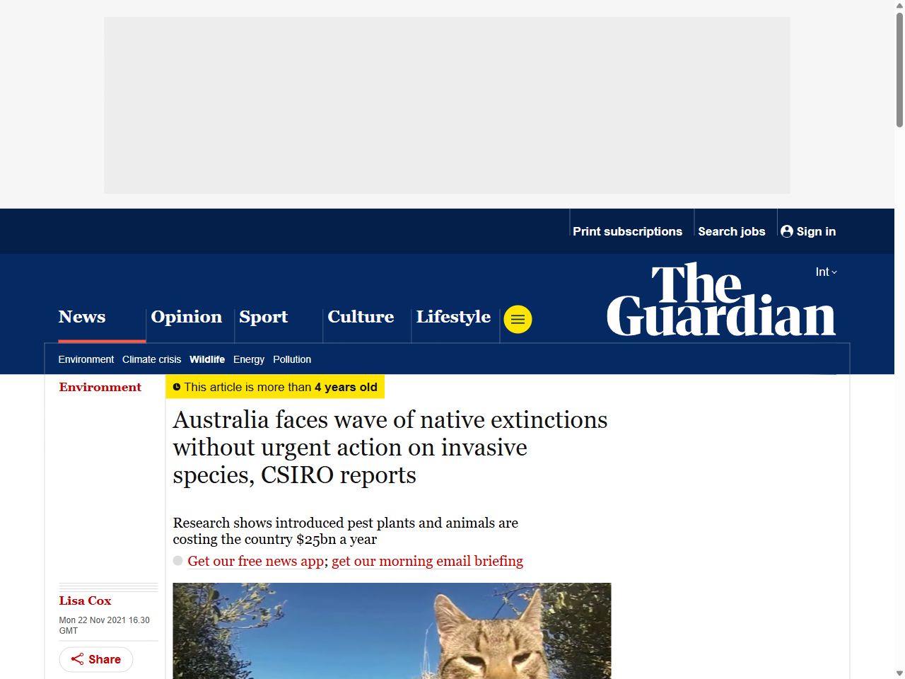 Preview of Australia faces wave of native extinctions without urgent action on invasive species, CSIRO reports | Environment | The Guardian, accessed August 6, 2025, 