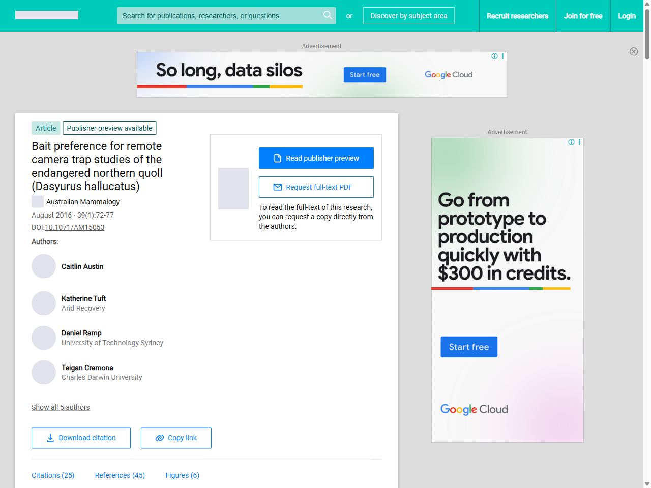 Preview of Snap happy: camera traps are an effective sampling tool when compared with alternative methods