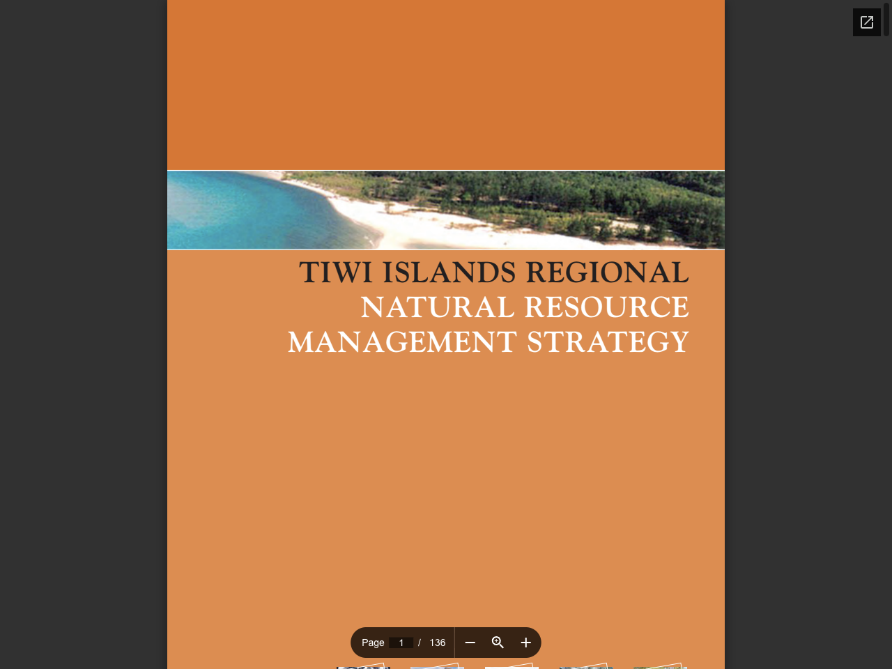 Preview of TIWI ISLANDS REGIONAL NATURAL RESOURCE MANAGEMENT STRATEGY, accessed August 1, 2025, 