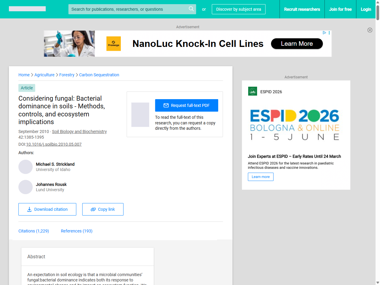Preview of Considering fungal: Bacterial dominance in soils - Methods, controls, and ecosystem implications | Request PDF - ResearchGate, accessed July 22, 2025