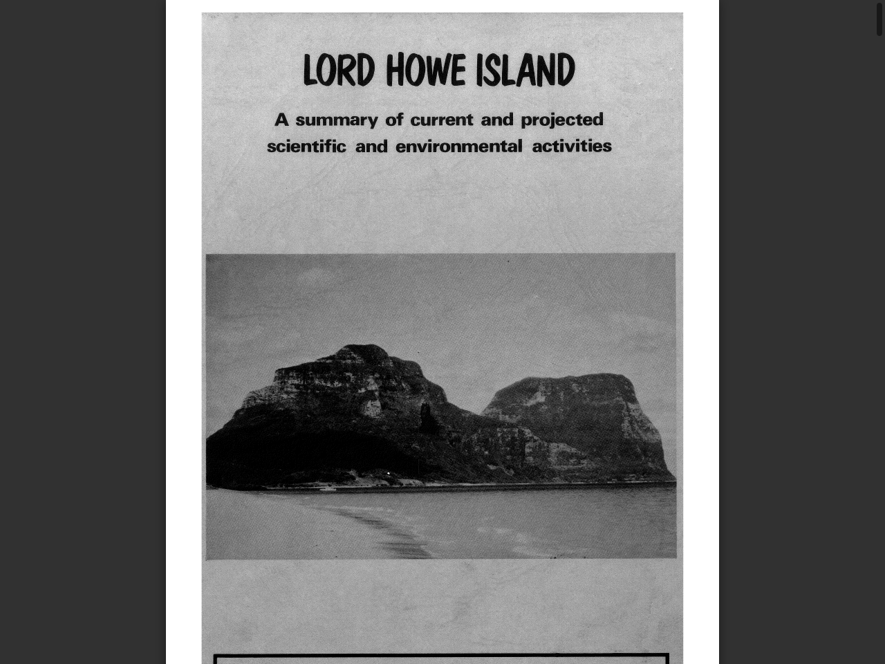 Preview of LORD HOWE ISLAND A Summary of Current and Projected Scientific and Environmental Activities - Australian Museum, accessed July 30, 2025