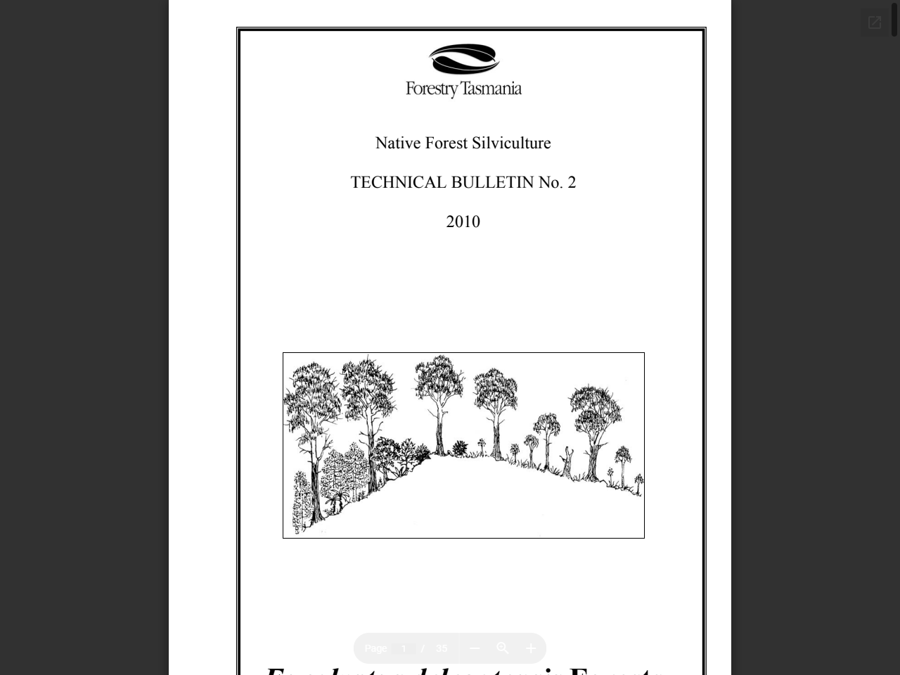 Preview of Technical Bulletin 2: Eucalyptus delegatensis forests