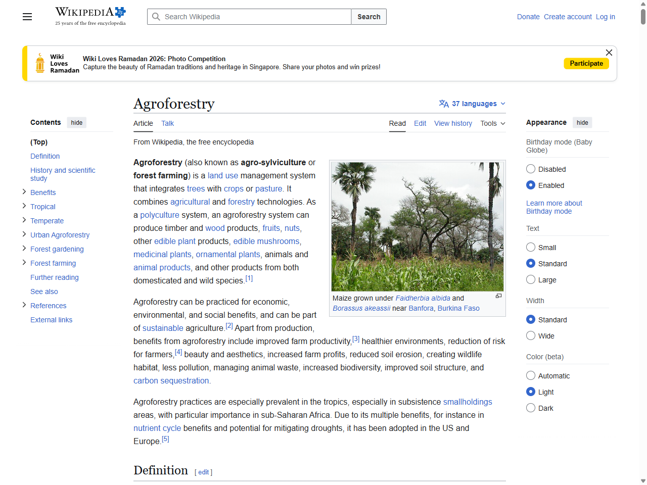 Preview of Agroforestry - Wikipedia, accessed July 6, 2025, 