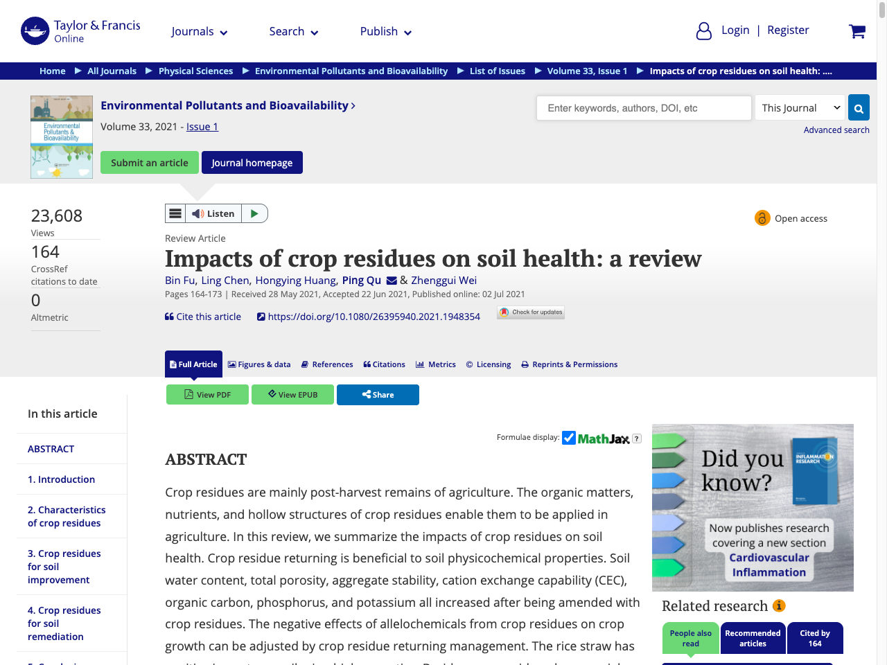 Preview of Impacts of crop residues on soil health: a review - Taylor & Francis Online, accessed July 18, 2025, 