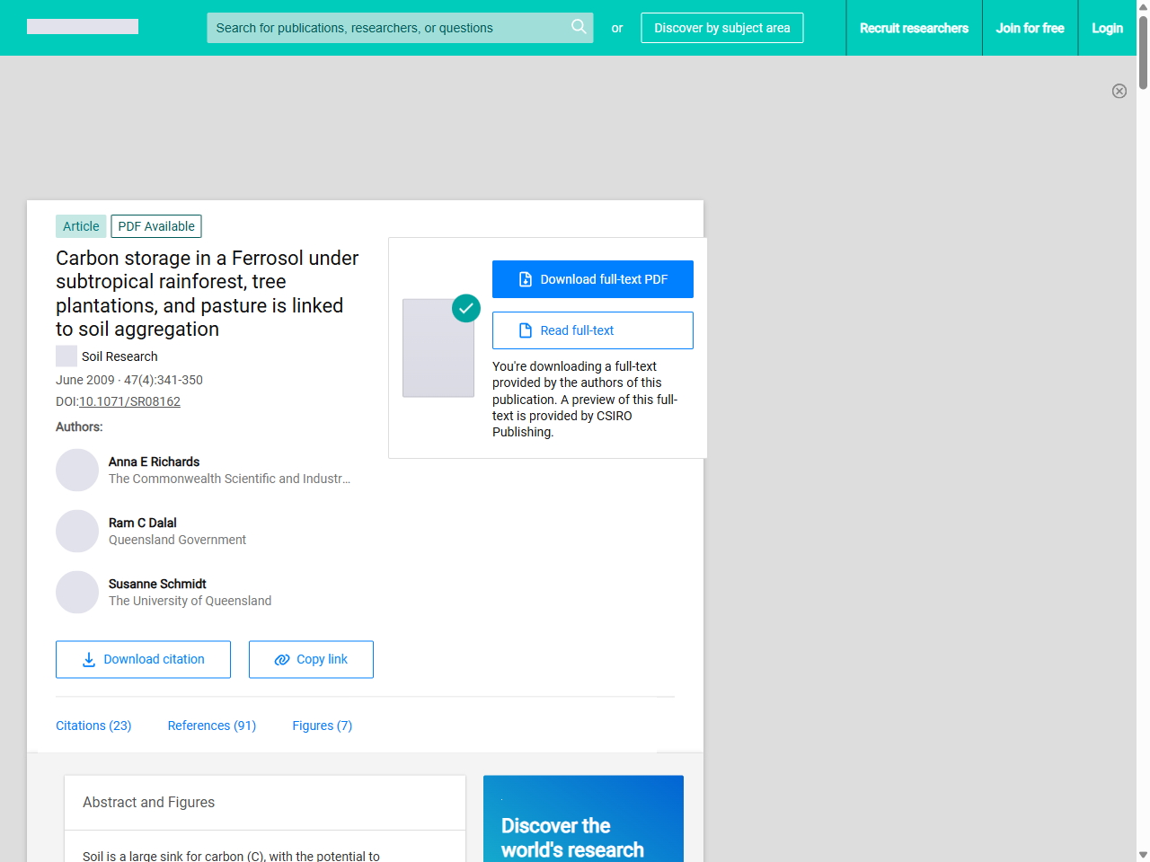 Preview of Carbon storage in a Ferrosol under subtropical rainforest, tree plantations, and pasture is linked to soil aggregation - ResearchGate, accessed July 18, 2025, 