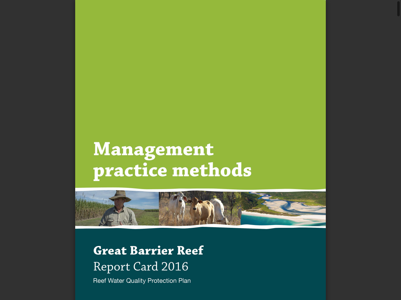 Preview of Great Barrier Reef Report Card 2016 Management practice methods - Reef Water Quality Protection Plan, accessed July 19, 2025,