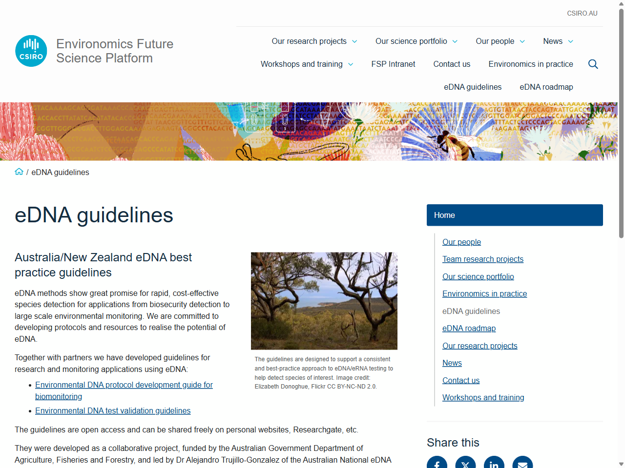 Preview of eDNA guidelines – Environomics Future Science Platform - CSIRO Research