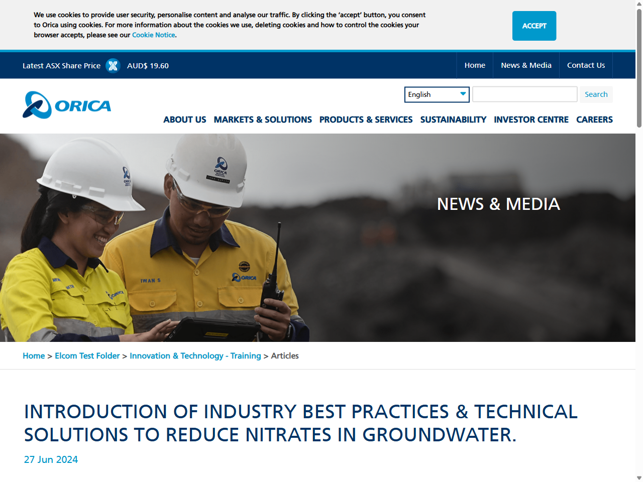 Preview of Introduction of Industry Best Practices & Technical Solutions to Reduce Nitrates in Groundwater. - Orica, accessed August 11, 2025, 