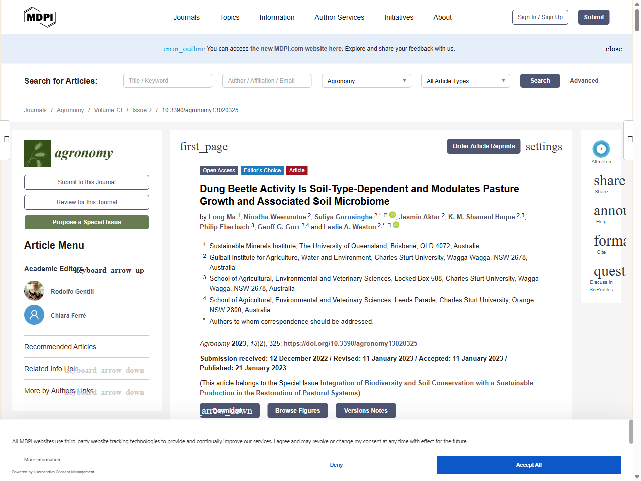 Preview of Dung Beetle Activity Is Soil-Type-Dependent and Modulates Pasture Growth and Associated Soil Microbiome - MDPI, accessed July 19, 2025, 