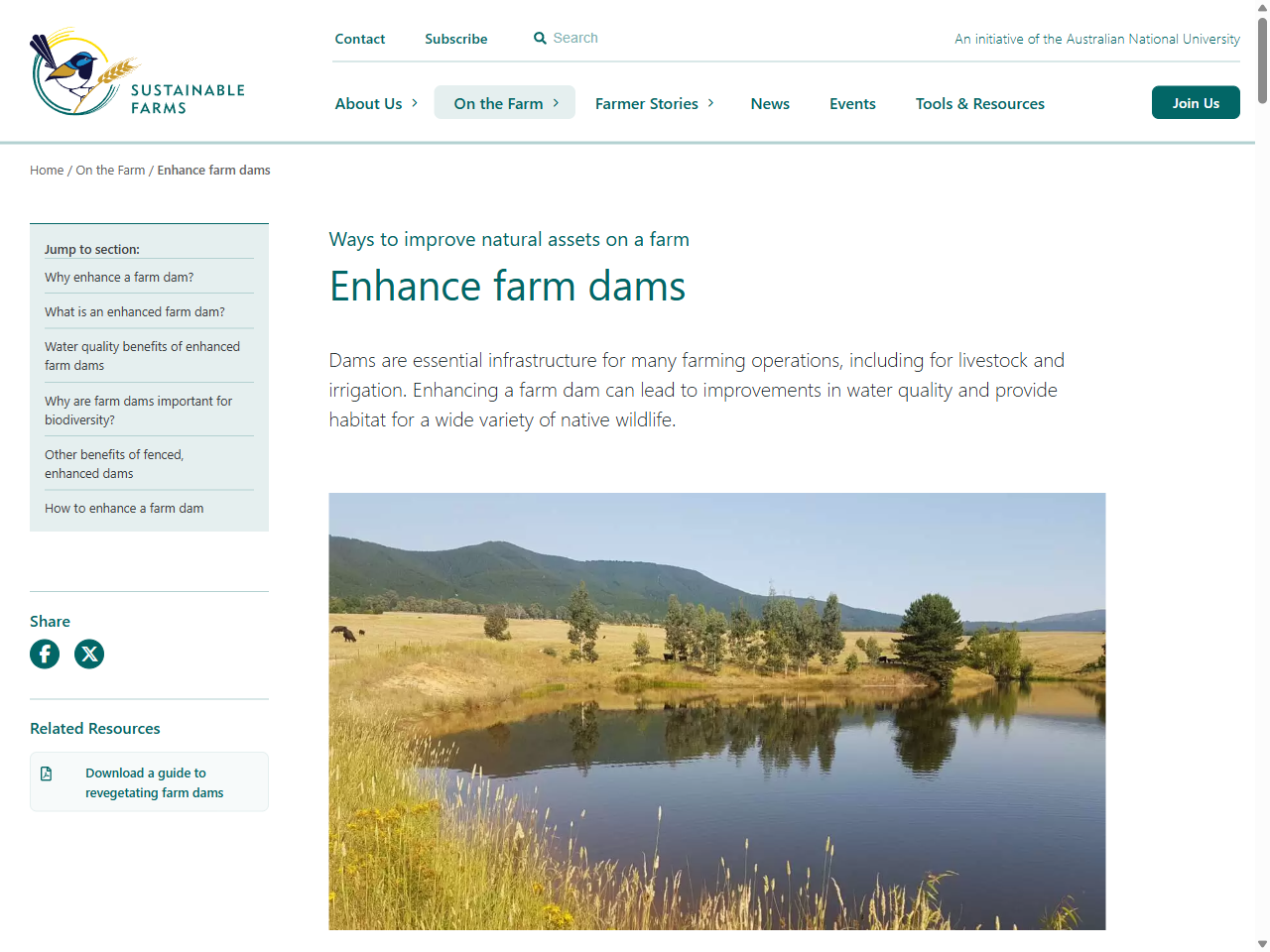 Preview of Enhance farm dams  ANU Sustainable Farms, accessed May 10, 2025, 