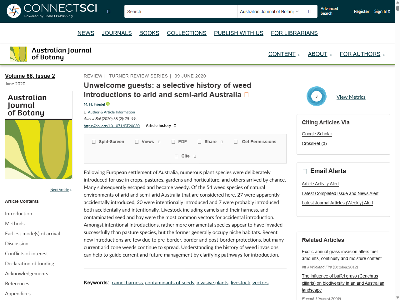 Preview of Unwelcome guests: a selective history of weed introductions to arid and semi-arid Australia, accessed July 6, 2025,