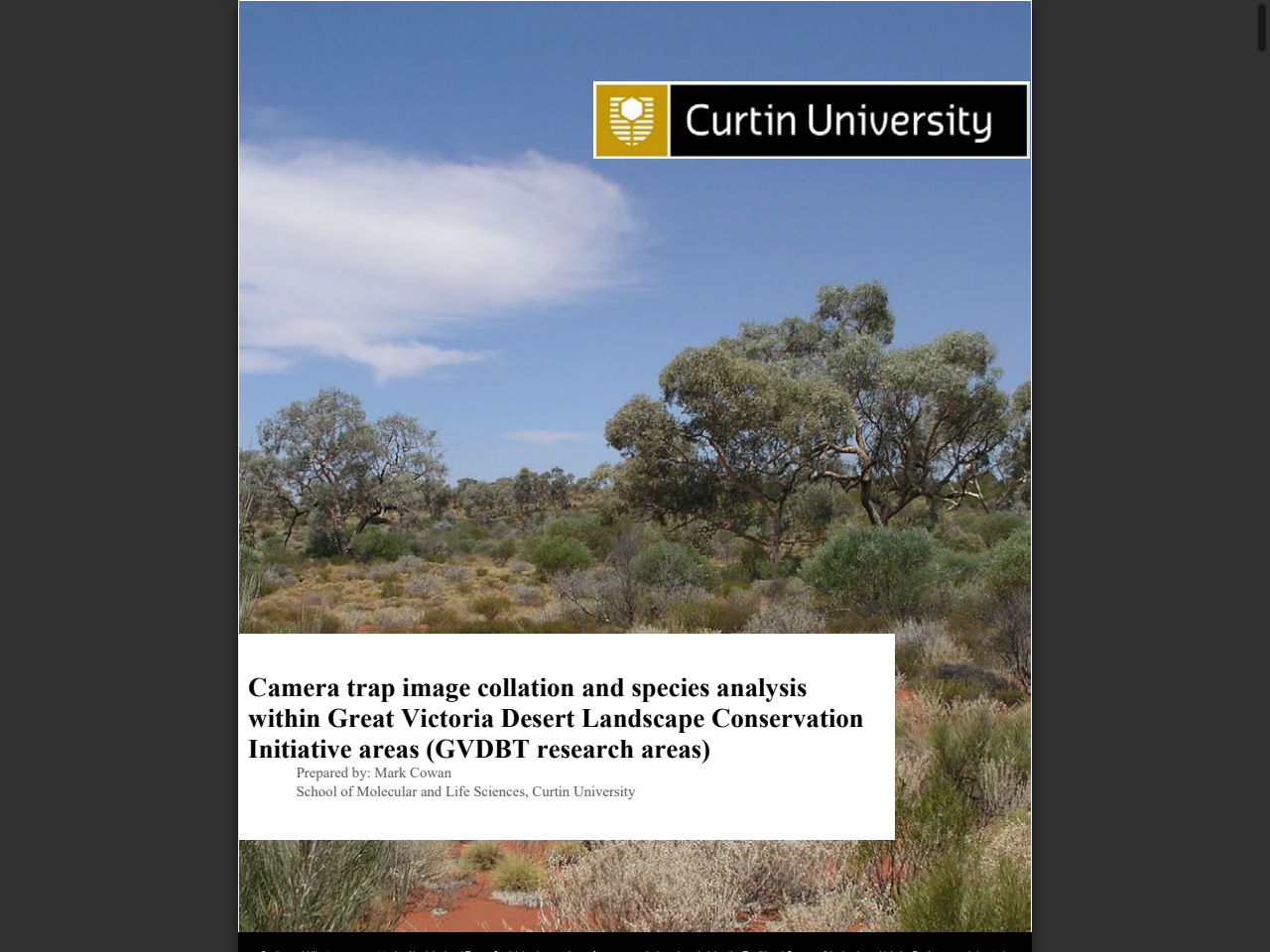 Preview of FINAL REPORT: Great Victoria Desert Camera Trap Report January 2024