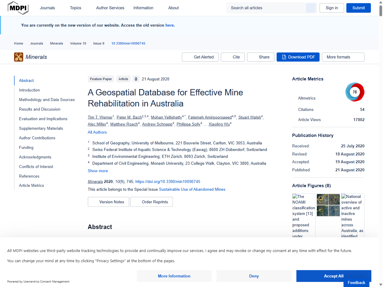 Preview of A Geospatial Database for Effective Mine Rehabilitation in Australia - MDPI, accessed August 17, 2025, 