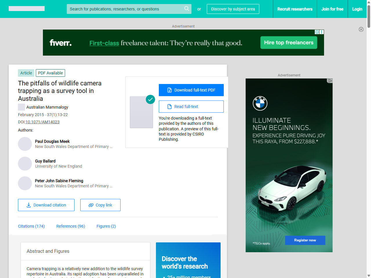Preview of The pitfalls of wildlife camera trapping as a survey tool in Australia - ResearchGate, accessed July 20, 2025, 