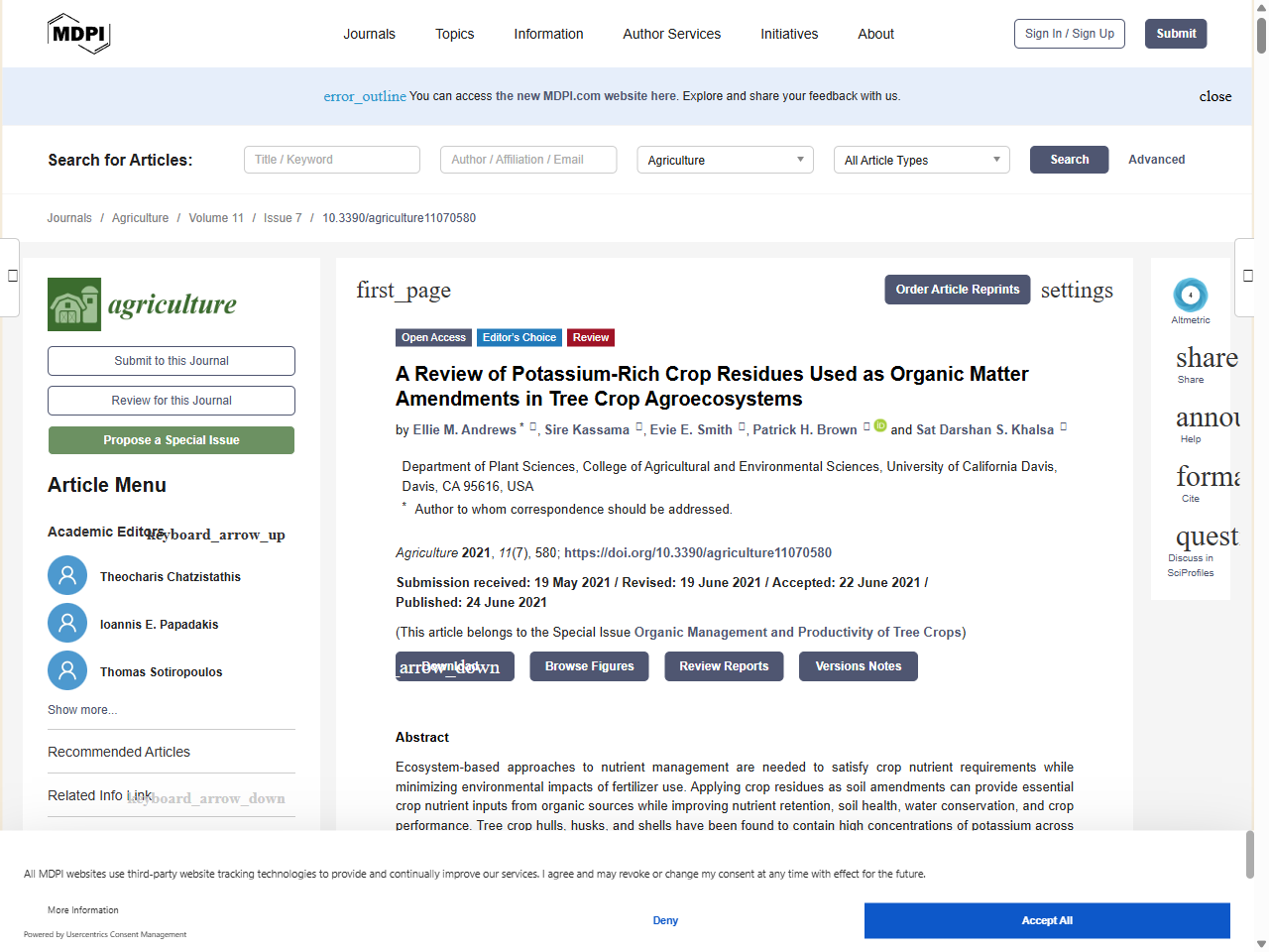 Preview of A Review of Potassium-Rich Crop Residues Used as Organic Matter Amendments in Tree Crop Agroecosystems - MDPI