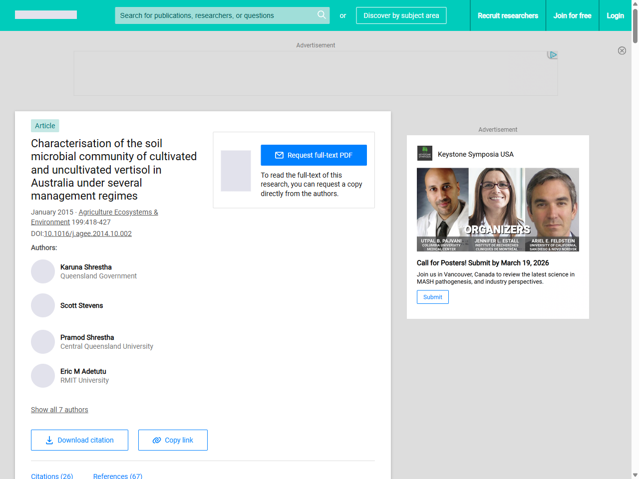 Preview of Characterisation of the soil microbial community of cultivated and uncultivated vertisol in Australia under several management regimes | Request PDF - ResearchGate, accessed July 18, 2025
