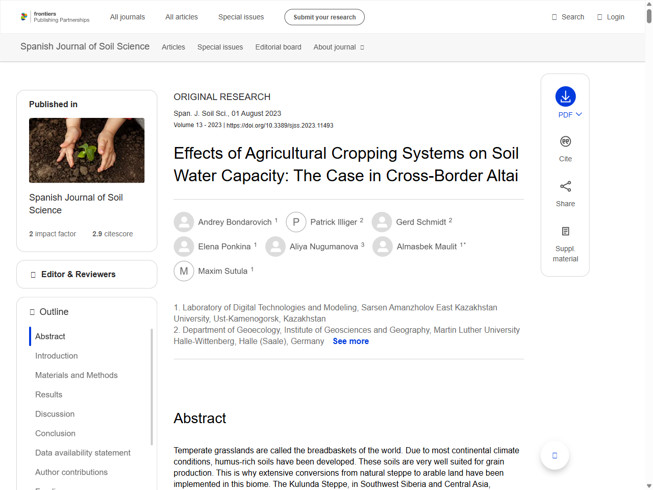 Preview of Effects of Agricultural Cropping Systems on Soil Water Capacity: The Case in Cross-Border Altai - Frontiers Publishing Partnerships, accessed July 7, 2025, 