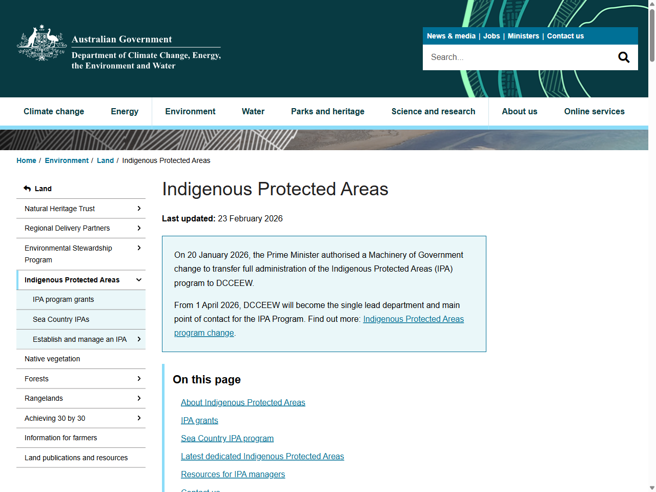 Preview of Indigenous Protected Areas - DCCEEW, accessed July 15, 2025
