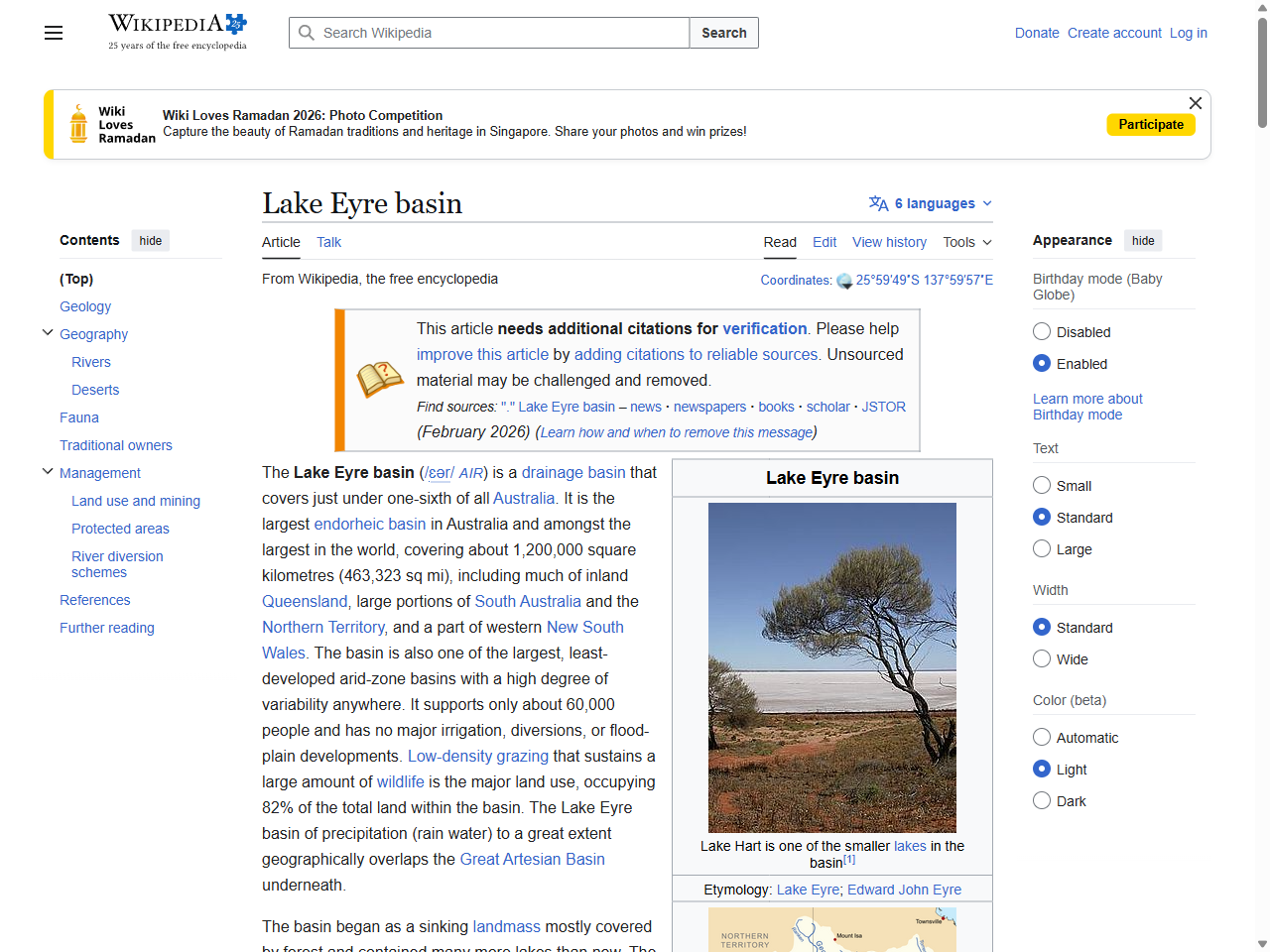 Preview of Lake Eyre - Wikipedia, accessed July 21, 2025, 