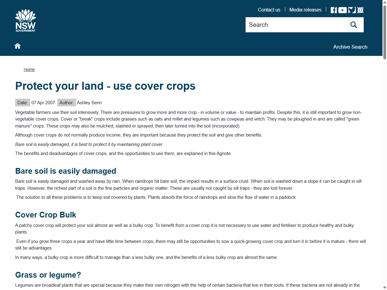Preview of Protect your land - use cover crops - Archive - NSW Government, accessed July 9, 2025