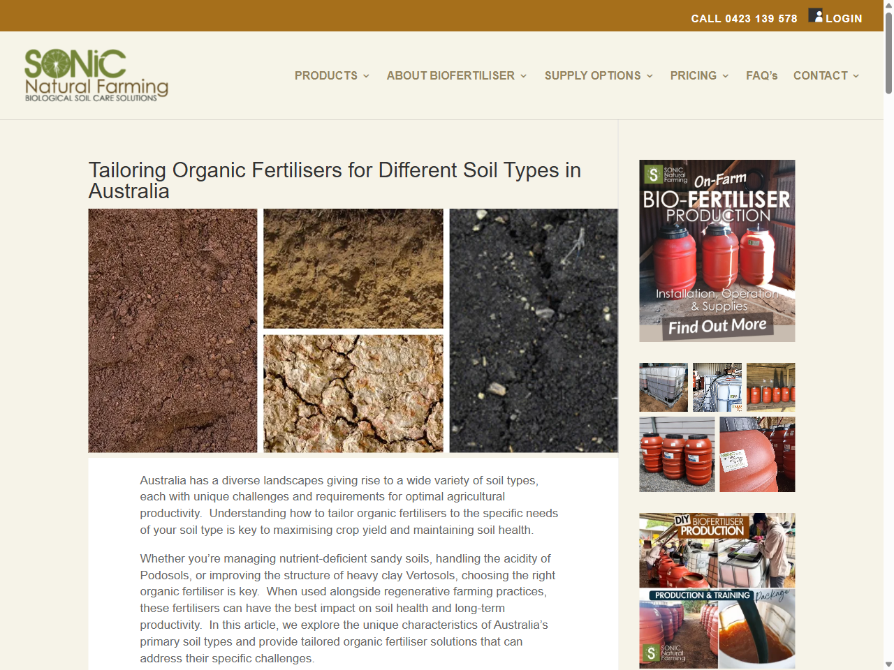 Preview of Tailoring Organic Fertilisers for Different Soil Types in Australia - SONIC Natural Farming, accessed July 18, 2025, 