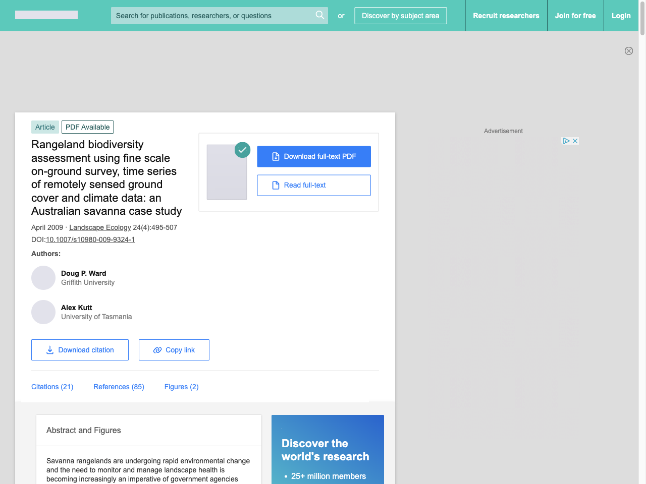 Preview of Rangeland biodiversity assessment using fine scale on-ground survey, time series of remotely sensed ground cover and climate data: an Australian savanna case study - ResearchGate, accessed July 22, 2025, 