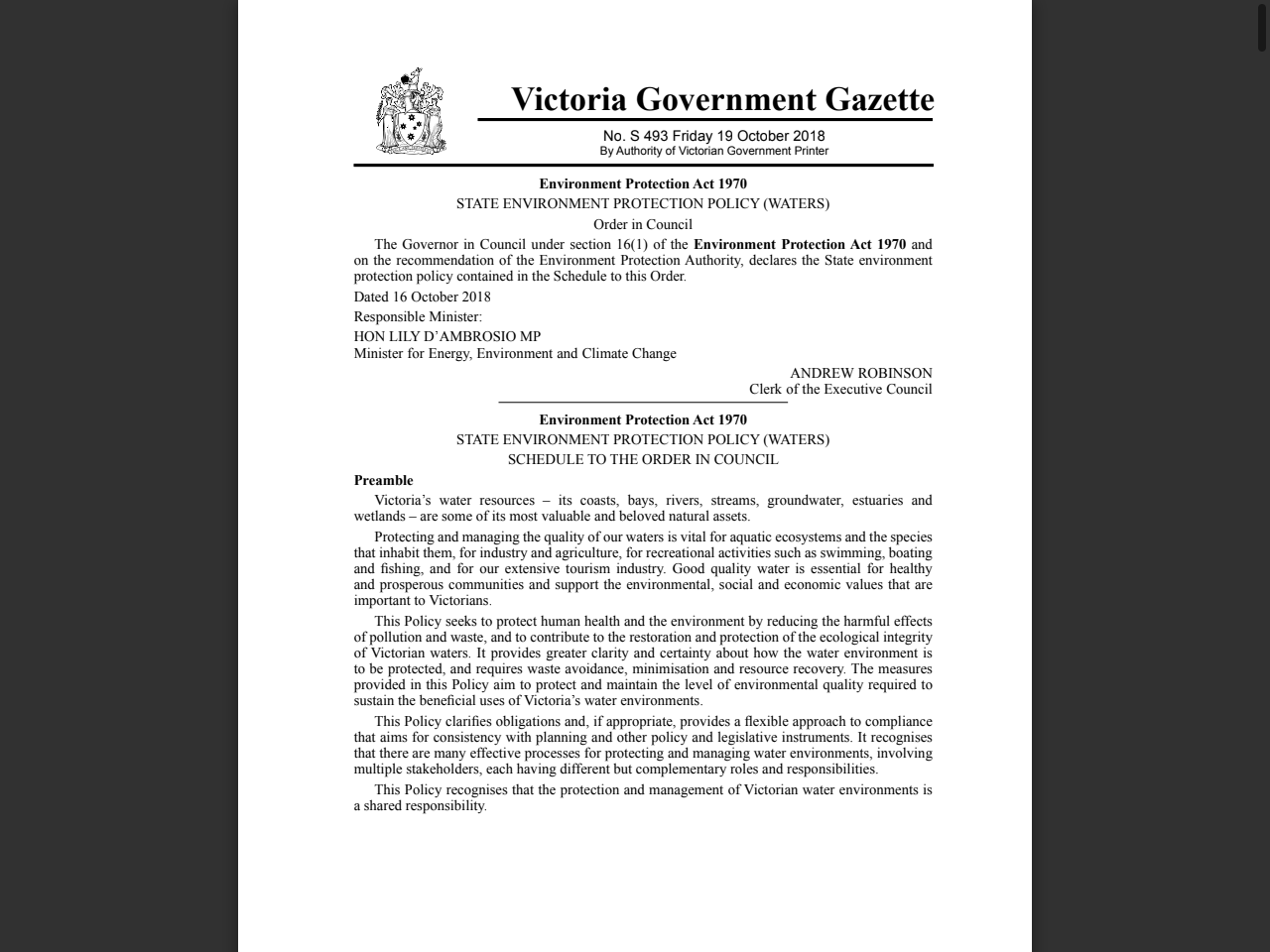 Preview of Victoria Government. (2021). Environment Reference Standard.