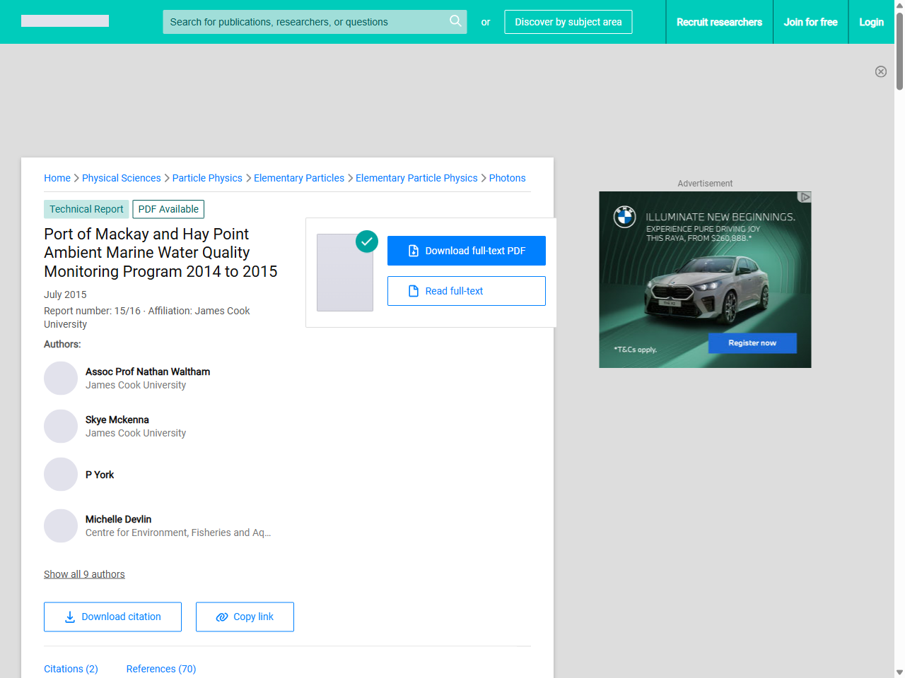 Preview of (PDF) Port of Mackay and Hay Point Ambient Marine Water Quality ..., accessed August 1, 2025,