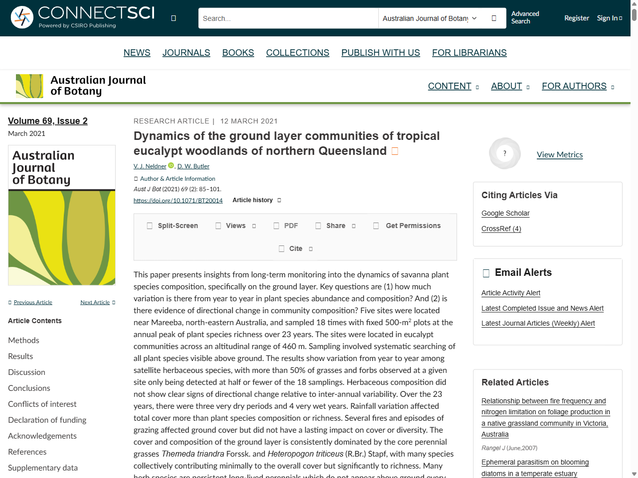 Preview of Dynamics of the ground layer communities of tropical eucalypt woodlands of northern Queensland - CSIRO PUBLISHING | Australian Journal of Botany, accessed May 14, 2025, 