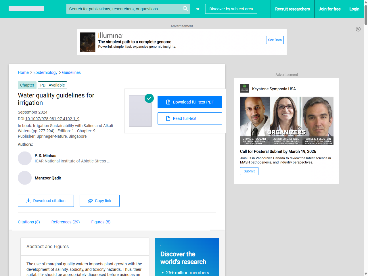 Preview of (PDF) Water quality guidelines for irrigation - ResearchGate