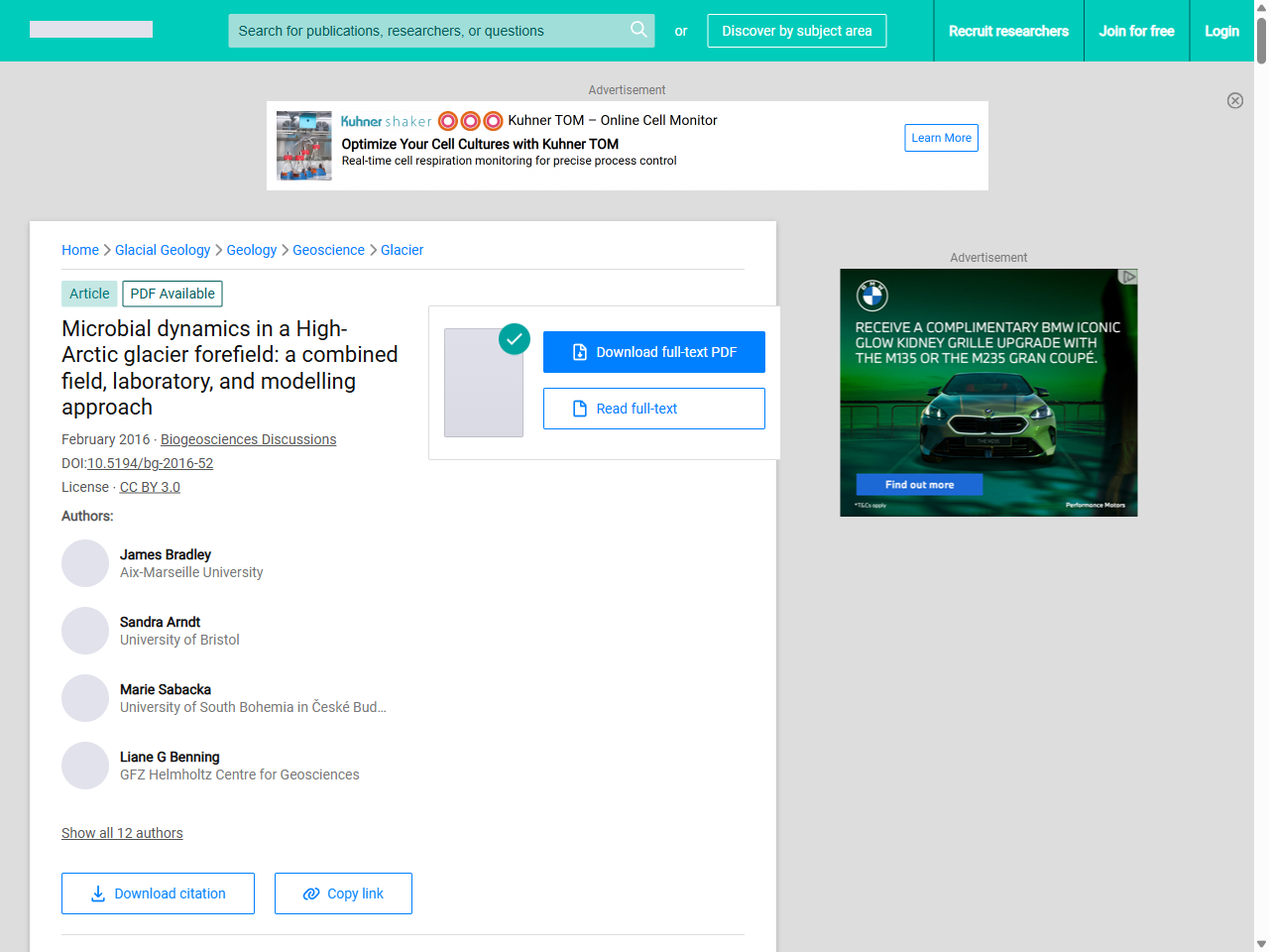 Preview of Microbial dynamics in a High-Arctic glacier forefield: a combined field, laboratory, and modelling approach - ResearchGate, accessed on June 5, 2025