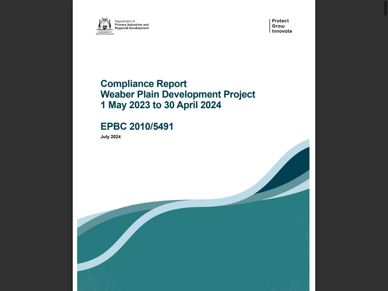 Preview of Compliance Report Weaber Plain Development Project 1 May 2023 to 30 April 2024 EPBC 2010/5491 - Government of Western Australia, accessed May 11, 2025,