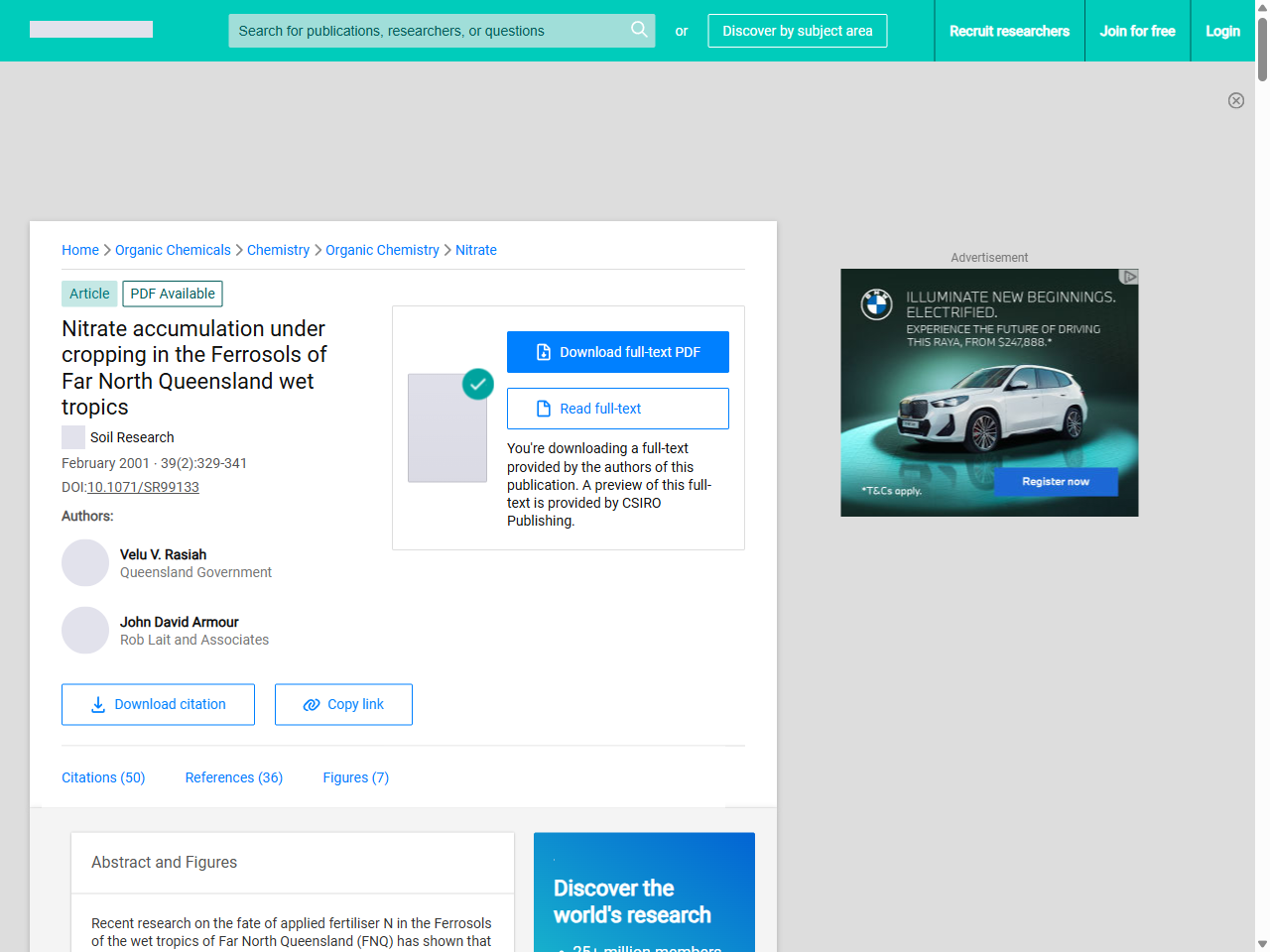 Preview of Nitrate accumulation under cropping in the Ferrosols of Far North Queensland wet tropics, accessed July 18, 2025, 