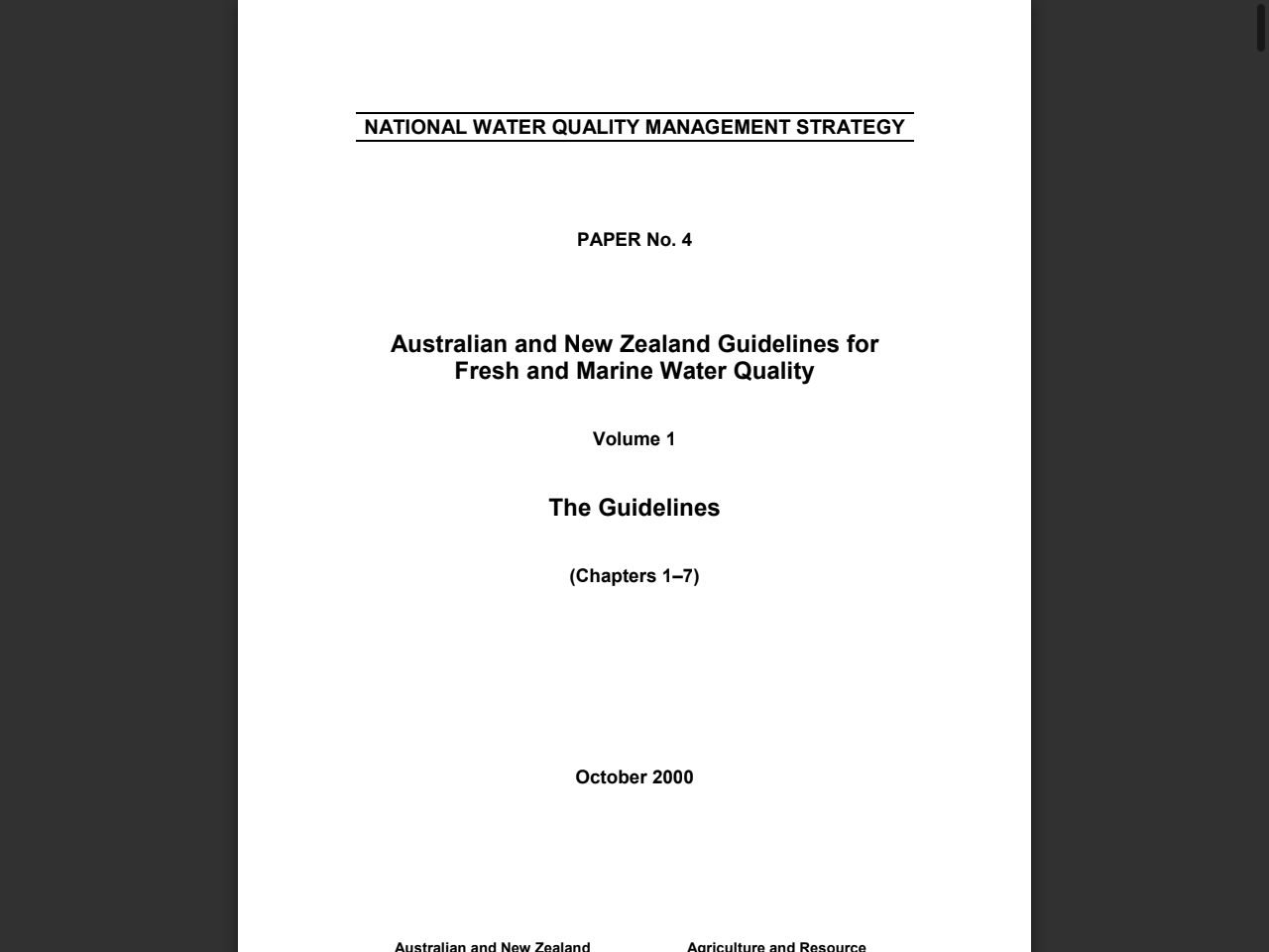 Preview of Australian and New Zealand Guidelines for Fresh and Marine Water ..., accessed August 5, 2025, 