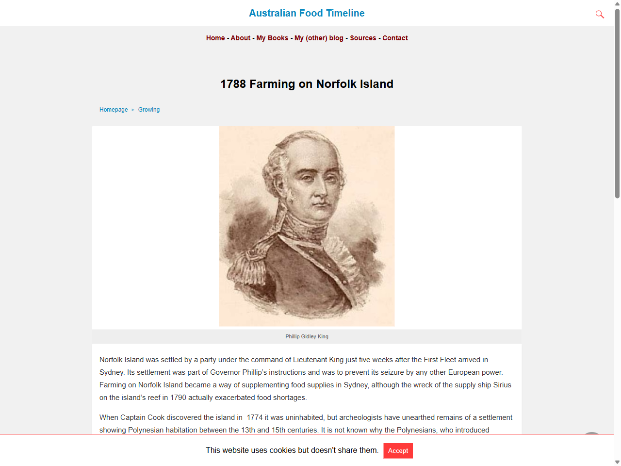 Preview of 1788 Farming on Norfolk Island - Australian Food Timeline, accessed July 27, 2025,