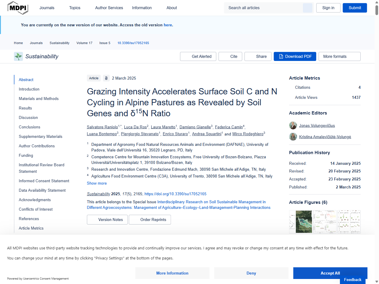 Preview of Grazing Intensity Accelerates Surface Soil C and N Cycling in Alpine Pastures as Revealed by Soil Genes and δ 15 N Ratio - MDPI, accessed May 13, 2025, 