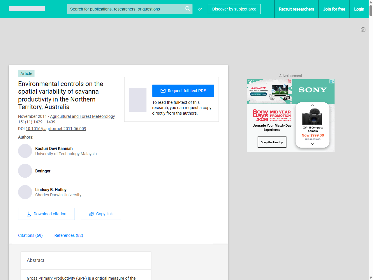 Preview of Environmental controls on the spatial variability of savanna productivity in the Northern Territory, Australia | Request PDF - ResearchGate, accessed May 16, 2025