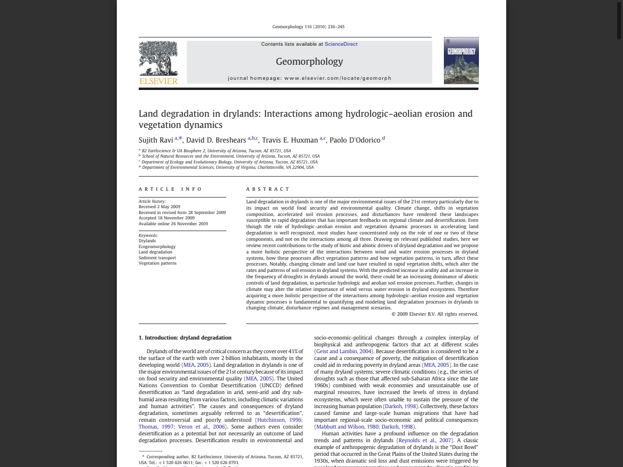 Preview of Land degradation in drylands - College of Agriculture, Life & Environmental Sciences, accessed July 27, 2025