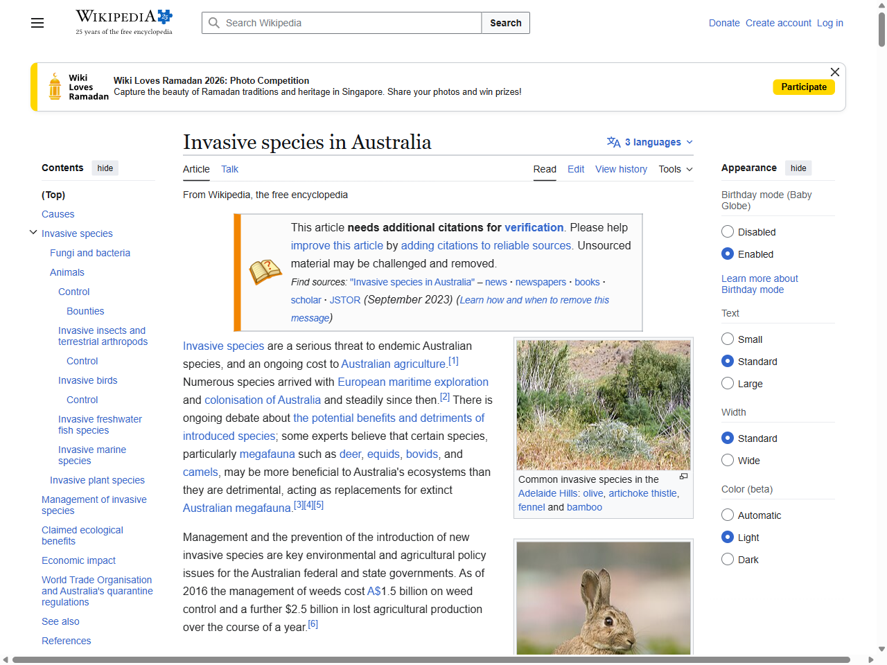 Preview of Invasive species in Australia - Wikipedia, accessed July 6, 2025,