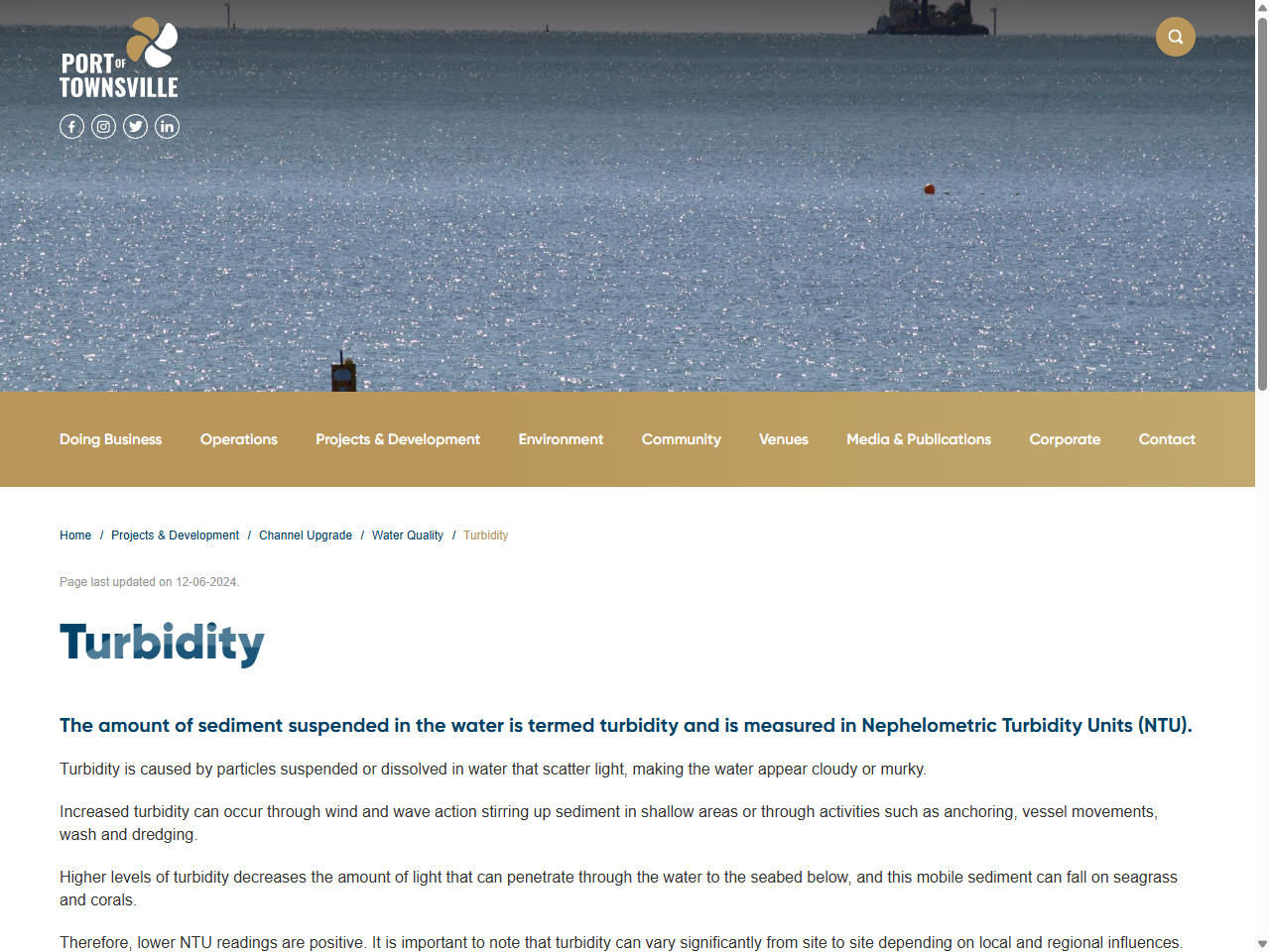 Preview of Turbidity - Port of Townsville, accessed August 1, 2025,