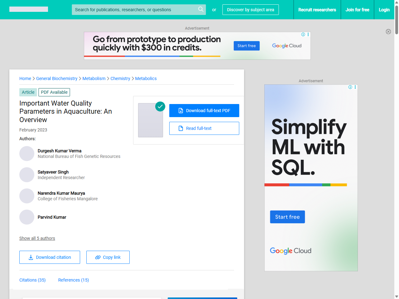 Preview of Important Water Quality Parameters in Aquaculture: An Overview - ResearchGate, accessed August 1, 2025, 