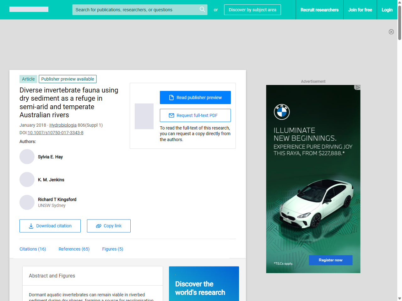 Preview of Diverse invertebrate fauna using dry sediment as a refuge in semi-arid and temperate Australian rivers | Request PDF - ResearchGate, accessed August 1, 2025,