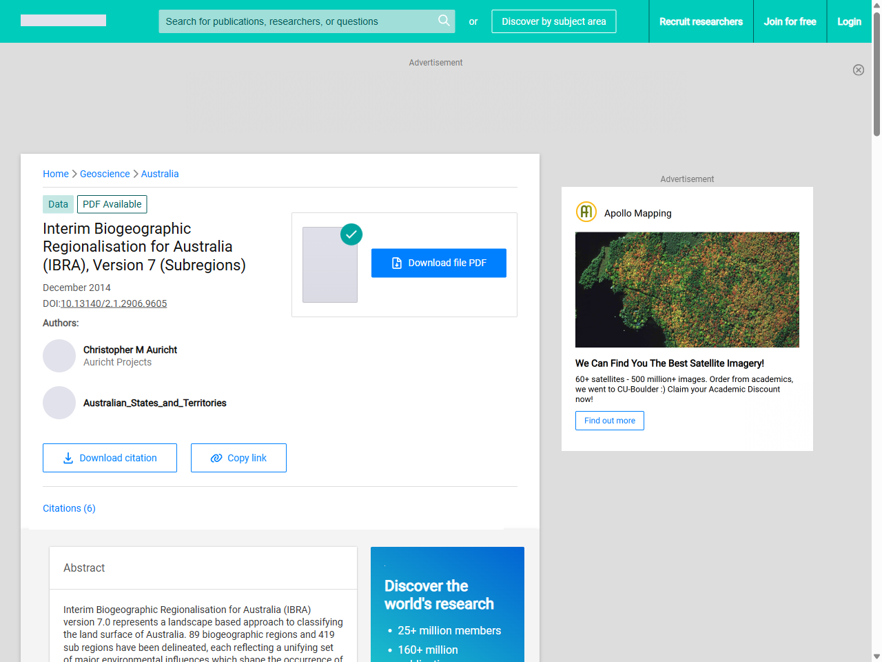 Preview of Interim Biogeographic Regionalisation for Australia (IBRA), Version 7 (Subregions), accessed July 30, 2025, 