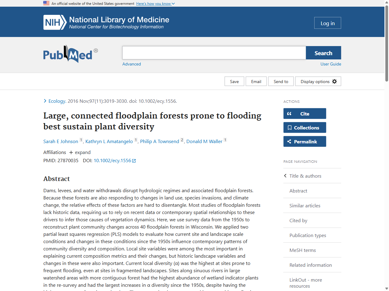 Preview of Large, connected floodplain forests prone to flooding best sustain plant diversity - PubMed, accessed July 22, 2025, 