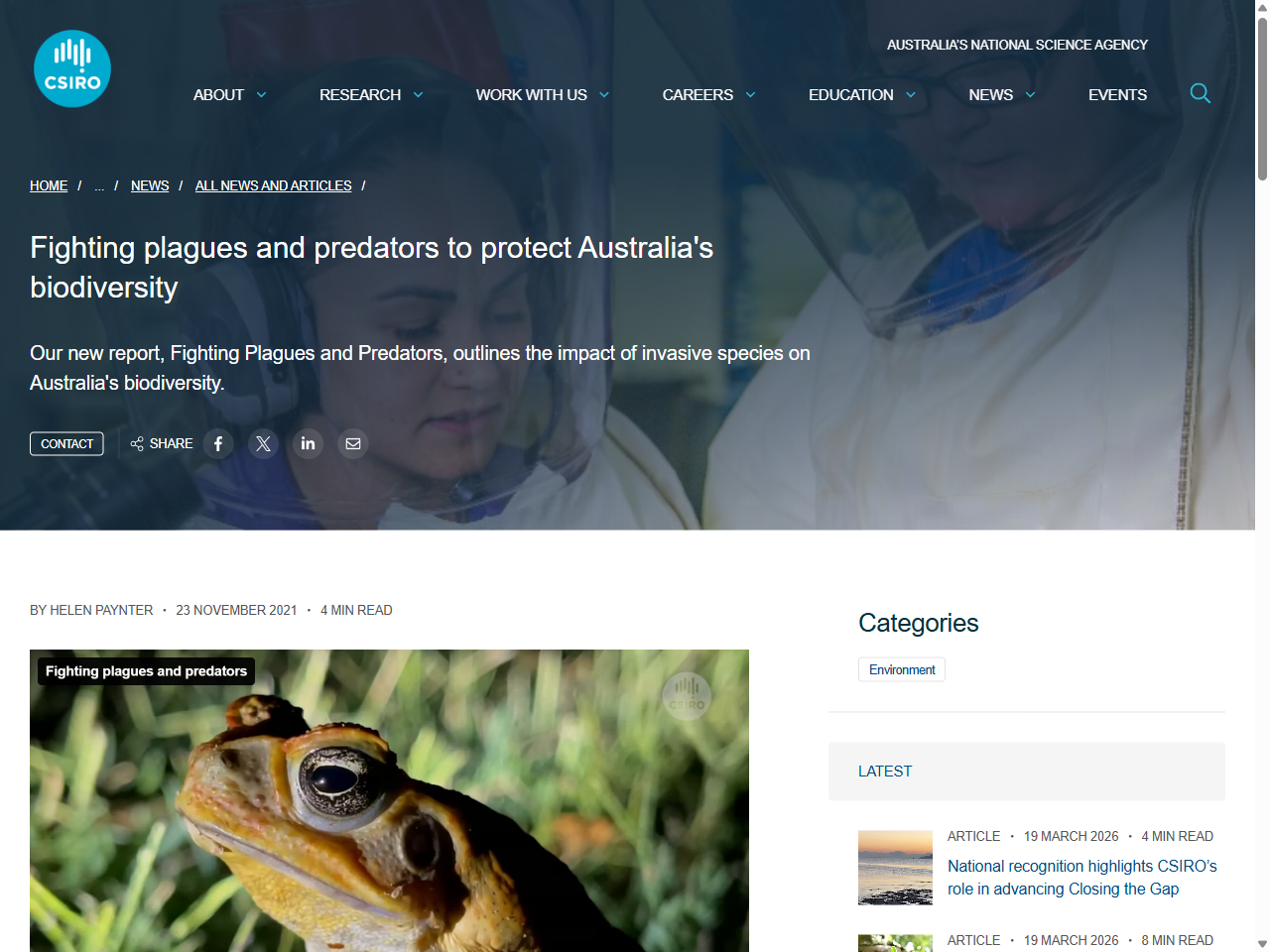 Preview of Invasive species are Australia's number-one extinction threat - CSIRO